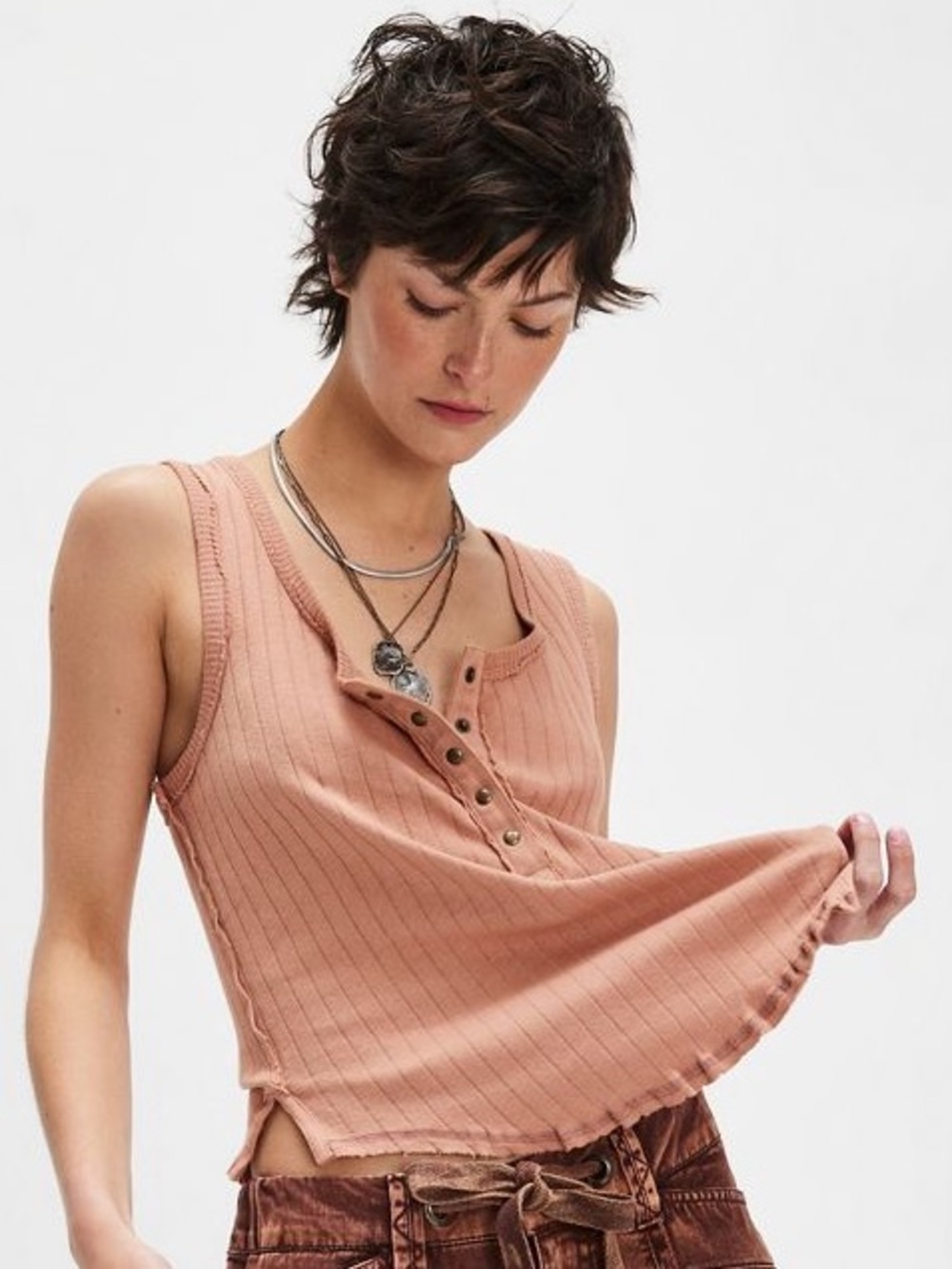 We The Free Bryson Henley Tank Light Brown